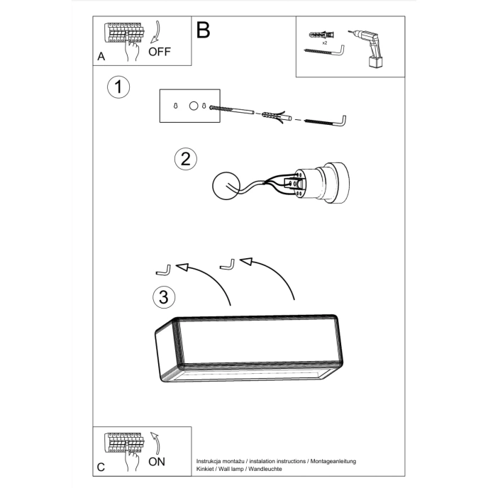 Keramisk vägglampa SUBANI vit
