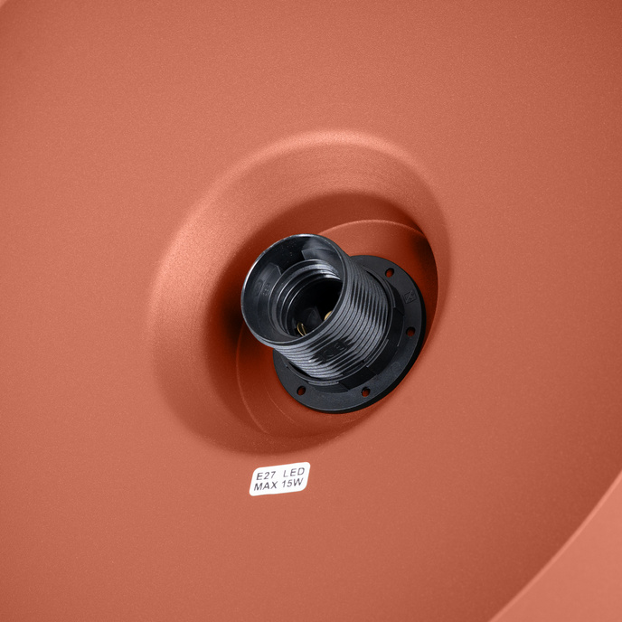 BILO ockraröd taklampa + 1x LED-lampa E27 4000K Cold 7,5W 690lm