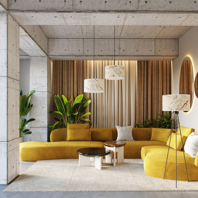 Golvlampa NEVIA marmor