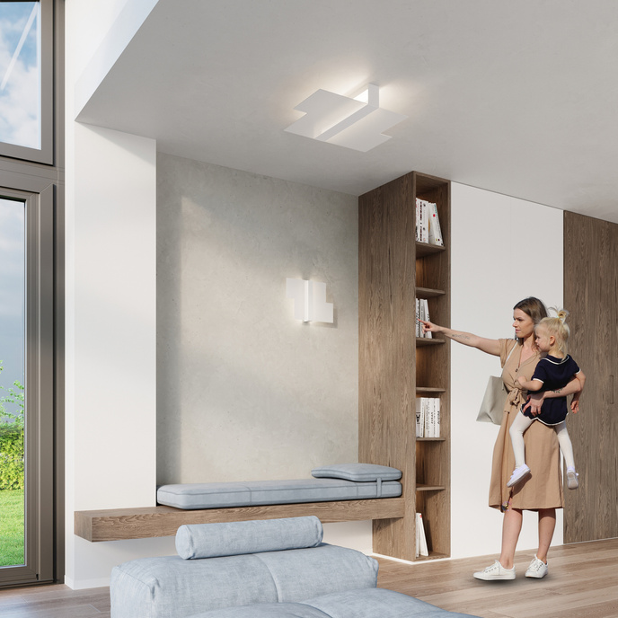 Vägglampa MASSIMO vit + 2x LED-lampa G9 4000K kall 4,5W 530lm