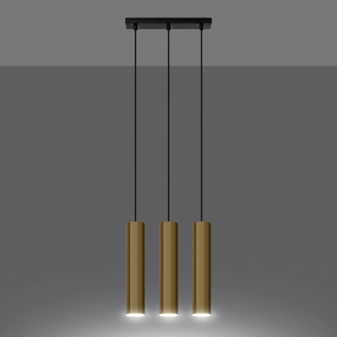 LAGOS 3 taklampa blank guld