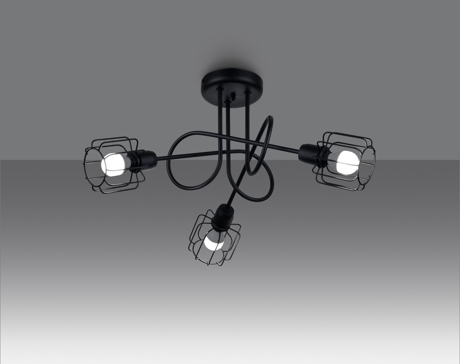 Ljuskrona BELUCI 3S svart + 3x LED-lampa E14 3000K varm 7,5W 620lm