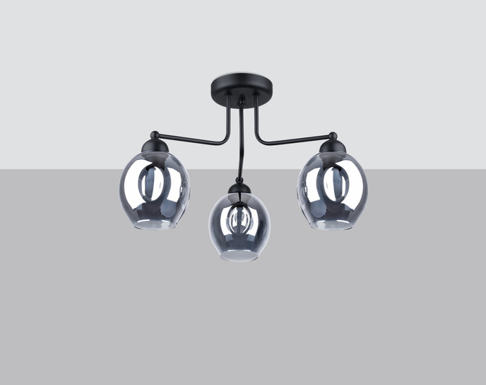 Ljuskrona FILLAN 3 svart + 3x LED-lampa E27 3000K varm 7,5W 620lm