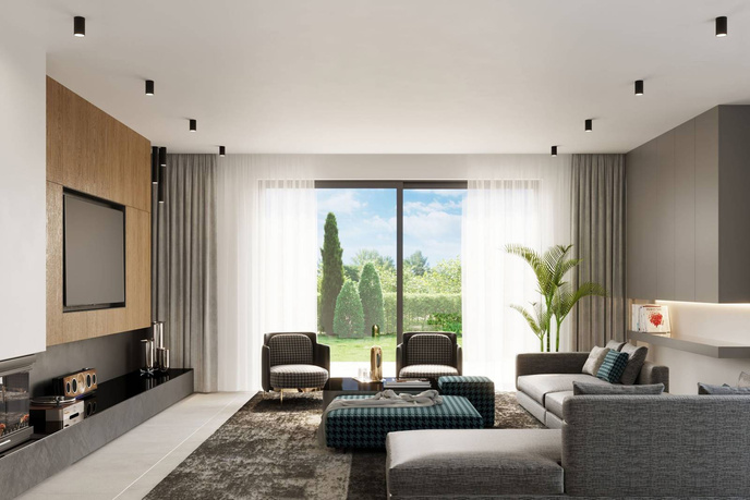 Plafond LAGOS 30 svart + 1x LED-lampa GU-10 3000K varm 7W 620lm