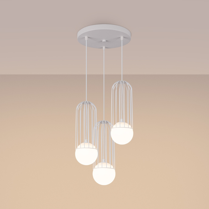 BRINA 3P taklampa vit + 3x LED-lampa G9 3000K varm 4,5W 450lm