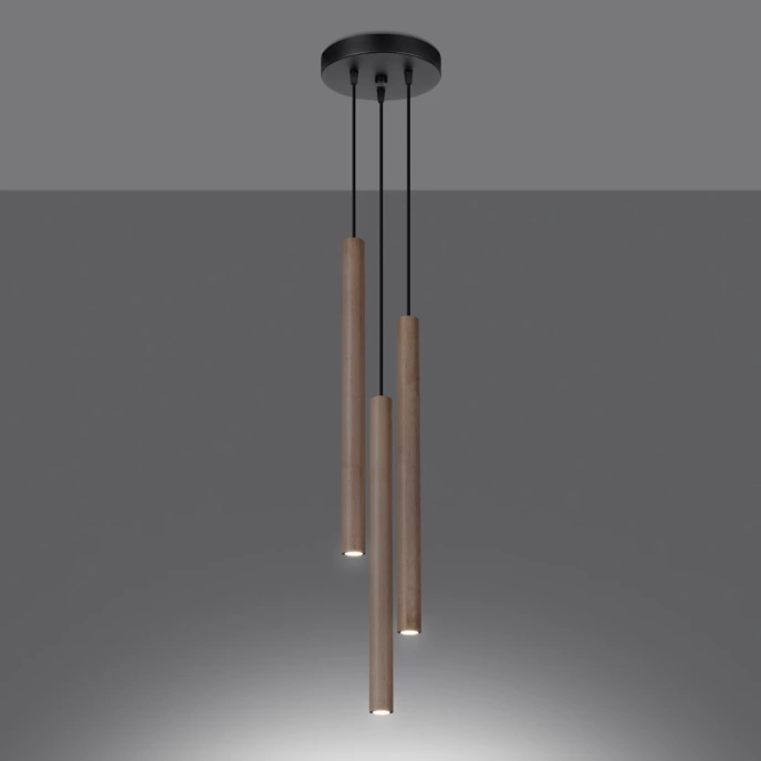 Taklampa PASTELO 3P trä