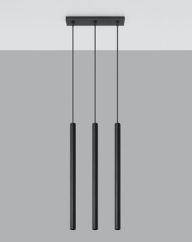 PASTELO 3 pendellampor svart + 3x LED-lampa G9 3000K varm 4,5W 510lm