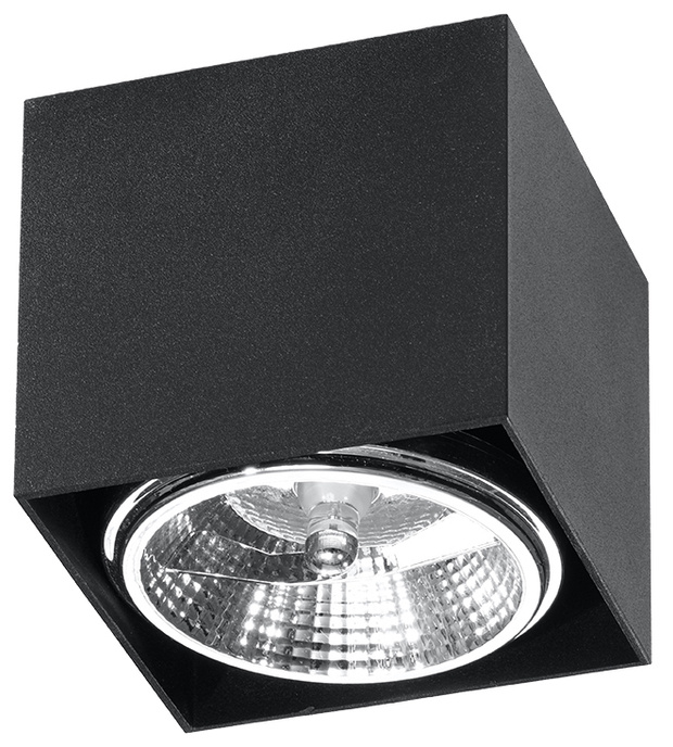 Plafond BLAKE svart + 1x LED-lampa GU10 AR111 3000K varm 12W 800lm