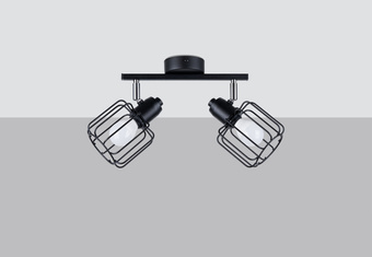 BELUCI 2 plafond svart + 2x LED-lampa E14 3000K varm 7,5W 620lm