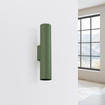 Vägglampa LAGOS 2 olivgrön + 2x LED-lampa GU-10 3000K varm 7W 510lm