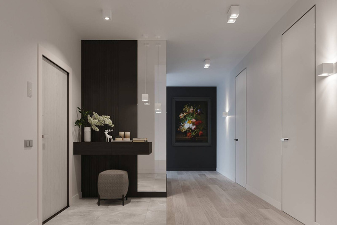 Plafond QUAD 1 vit + 1x LED-lampa GU-10 3000K varm 7W 620lm