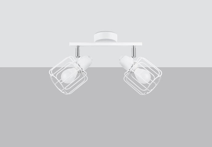BELUCI 2 plafond vit + 2x LED-lampa E14 3000K varm 7,5W 620lm