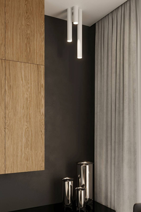 Plafond LAGOS 60 vit + 1x LED-lampa GU-10 4000K kall 7W 630lm