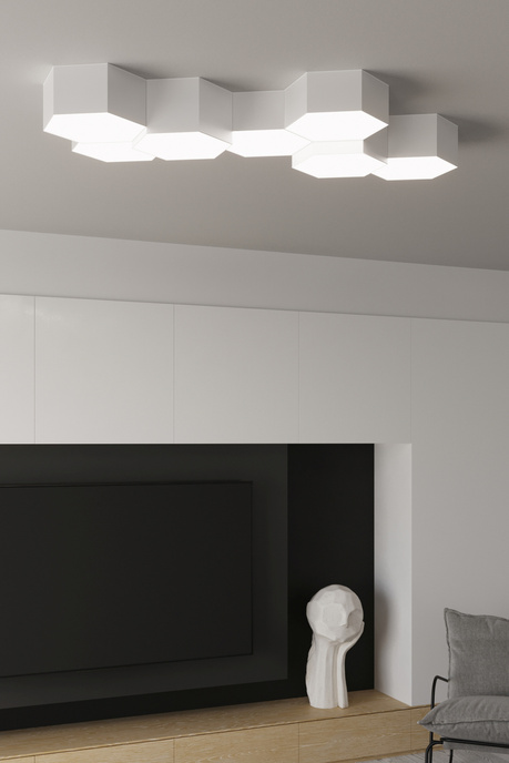 Plafond SUNDE 11 vit + 2x LED-lampa E27 4000K Kall 7,5W 650lm