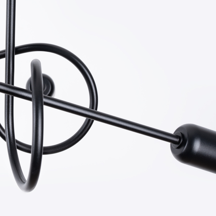 Ljuskrona SUPEŁ 5 svart + 5X LED-lampa E27 3000K 7W 760lm