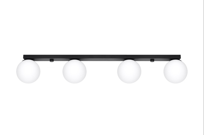 Plafond YOLI 4 svart + 4x LED-lampa G9 3000K varm 4,5W 450lm