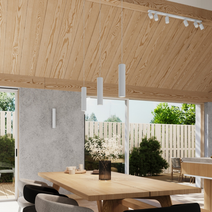 Vägglampa KARBON 20 vit + 2x LED-lampa GU-10 3000K varm 7W 510lm