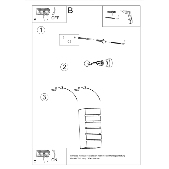 Keramisk vägglampa SAMIR vit