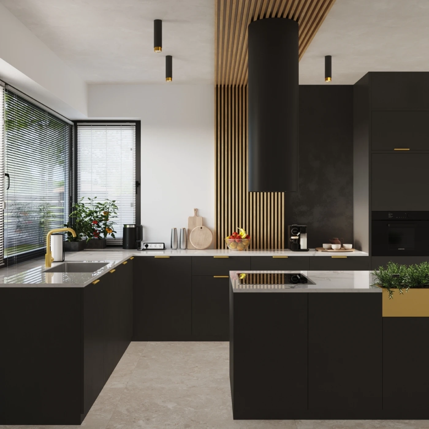 Plafond NERO 12,5 svart/guld