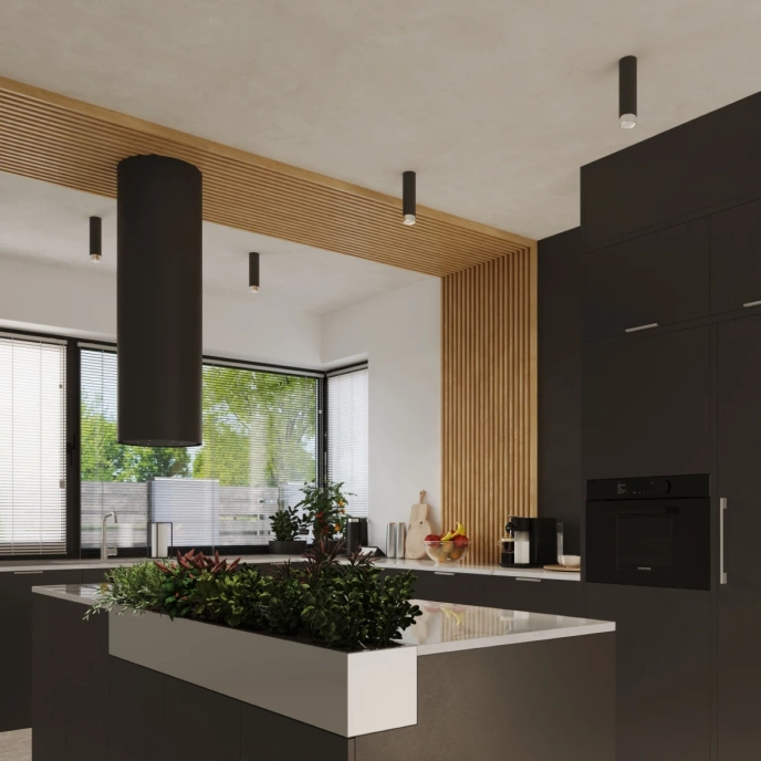 Taklampa NERO 12,5 svart/krom