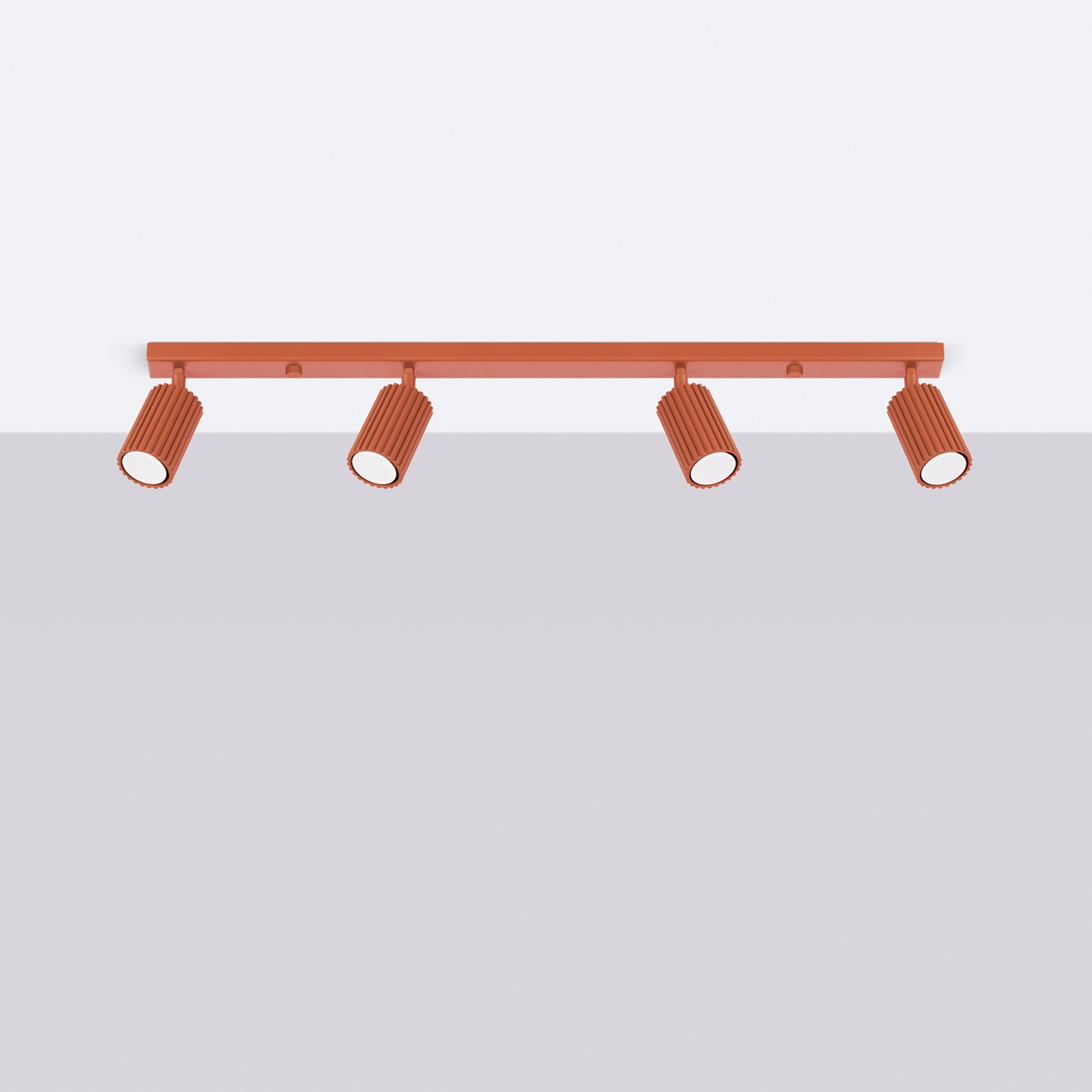 Plafond KARBON 4L ockraröd + 4x LED-lampa GU-10 3000K varm 7W 510lm