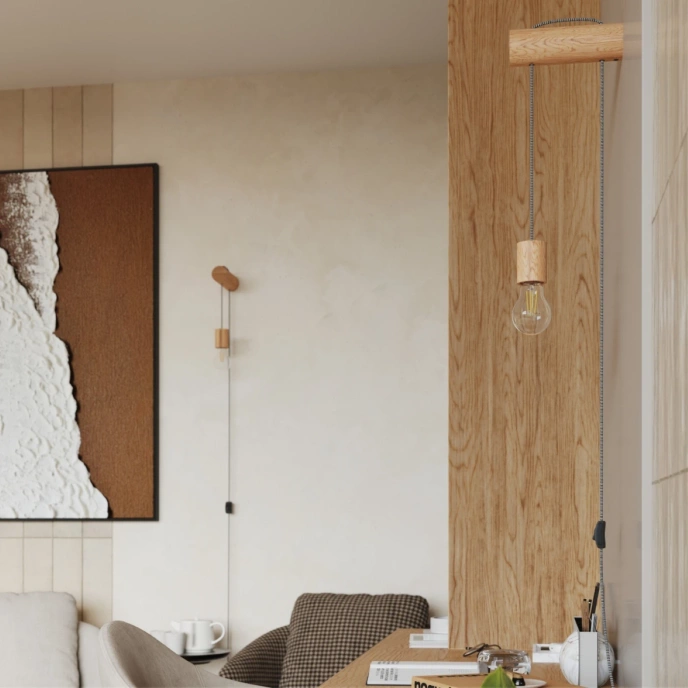 Vägglampa NIMBI E27 med strömbrytare