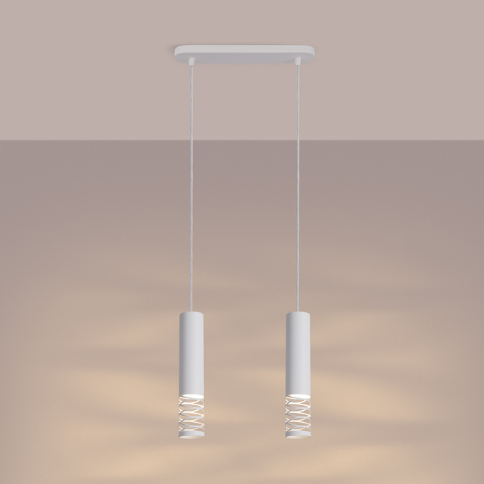 LAMI 2 taklampa vit + 2X LED-lampa GU-10 4000K Kall 7W 530lm