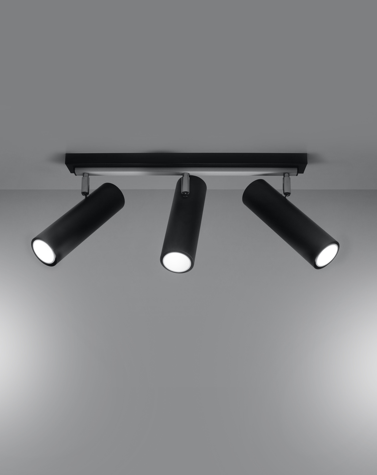Plafond DIREZIONE 3 svart + 3x LED-lampa GU-10 3000K varm 7W 620lm