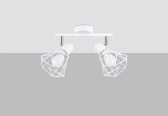 Plafond ARTEMIS 2 vit + 2x LED-lampa E14 4000K Kall 7,5W 680lm