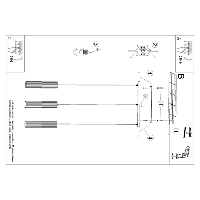 Pendellampa KARBON 3L vit