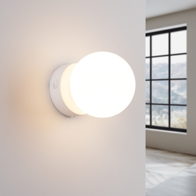 Vägglampa YOLI 1 vit + 1x LED-lampa G9 4000K kall 4,5W 460lm