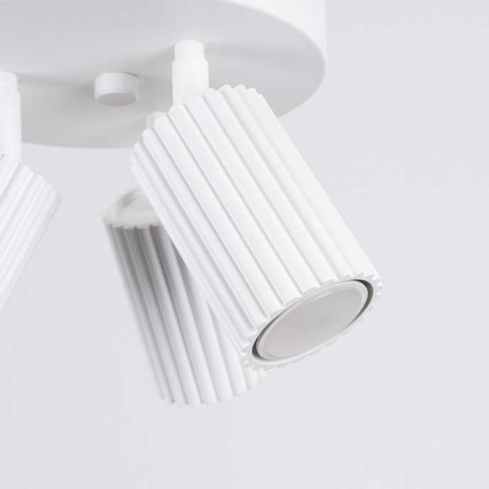 Plafond KARBON 3P vit + 3x LED-lampa GU-10 3000K varm 7W 510lm