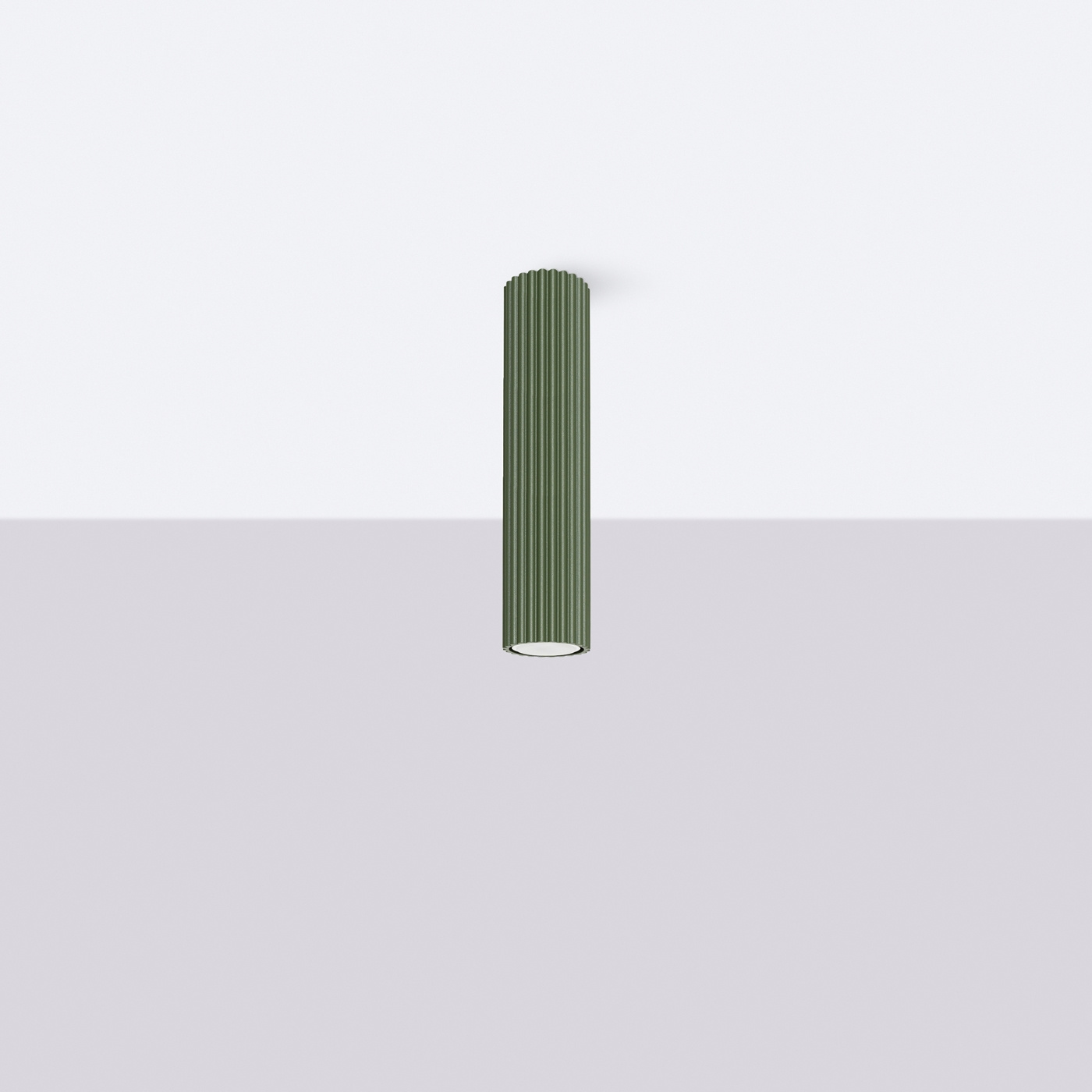 Plafond KARBON 30 olivgrön + 1x LED-lampa GU-10 4000K Kall 7W 530lm