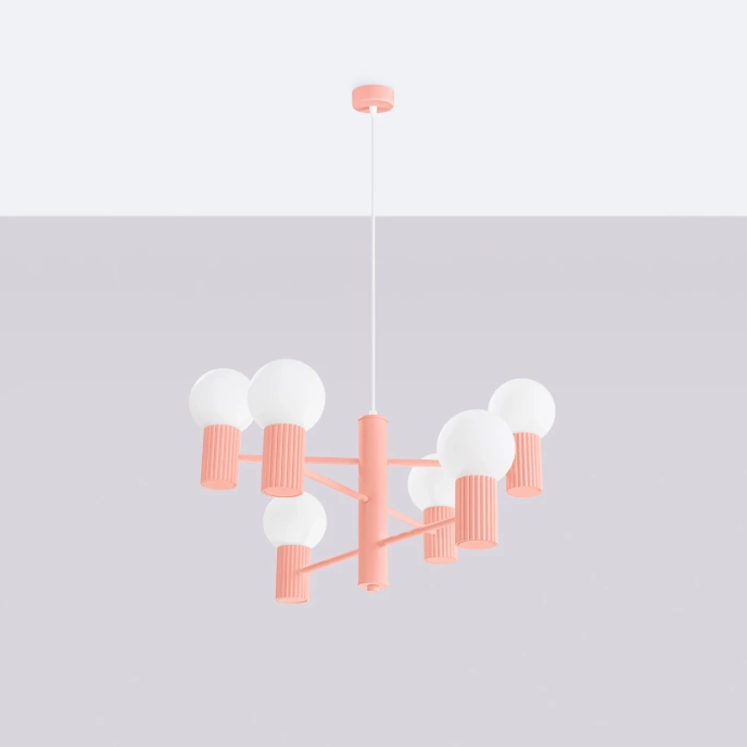 Ljuskrona HALO 6 persika