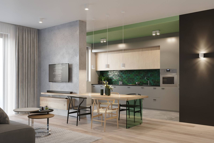 Plafond ORBIS 2 vit + 2x LED-lampa GU-10 3000K varm 7W 620lm