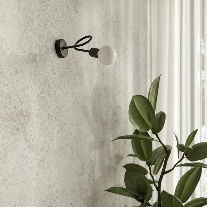 Vägglampa LOOP svart