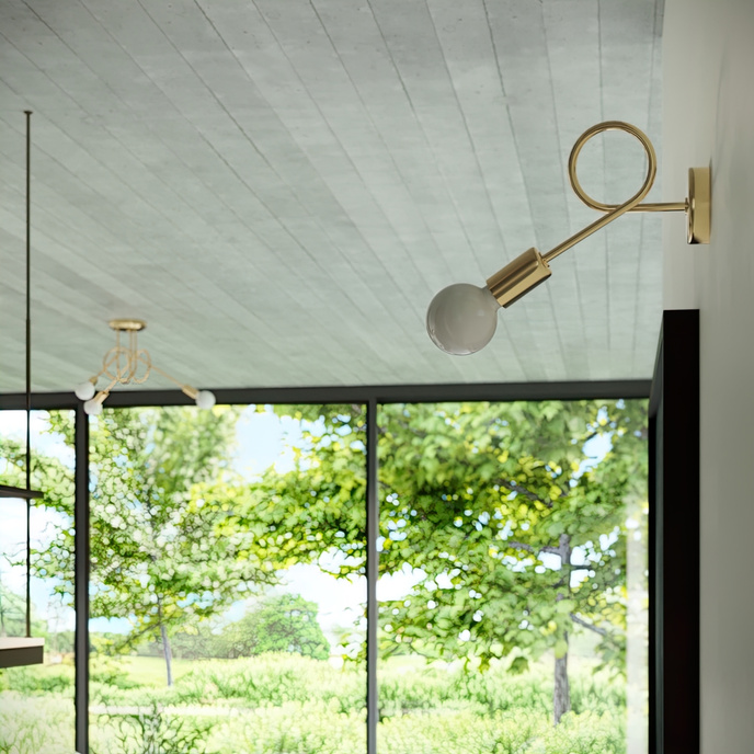 Ljuskrona SUPEŁ 5 glänsande guld + 5X LED-lampa E27 3000K 7W 760lm