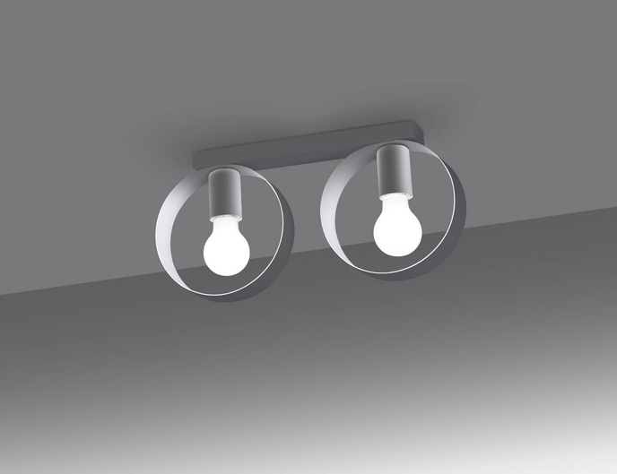 Plafond TITRAN 2 vit + 2x LED-lampa E27 3000K varm 7,5W 620lm