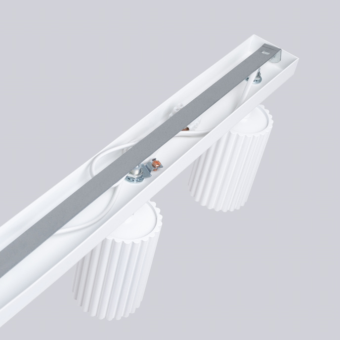 Plafond KARBON 6L vit + 6x LED-lampa GU-10 4000K kall 7W 530lm