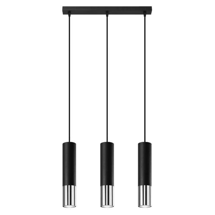 Pendel lampa LOOPEZ 3L svart/krom
