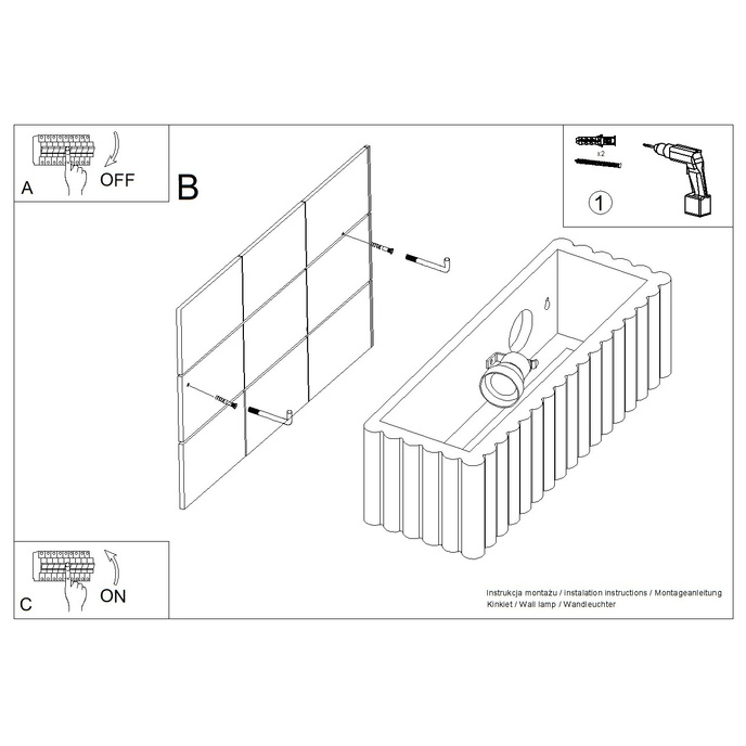Vägglampa keramik RIGATA beige