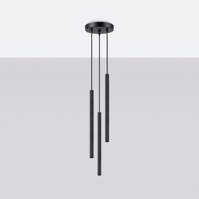 ARCHE 3P taklampa svart + 3x LED-lampa G9 4000K kall 4,5W 460lm