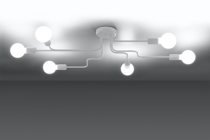 Ljuskrona HECTOR 6 vit + 6x LED-lampa E27 3000K varm 7,5W 620lm