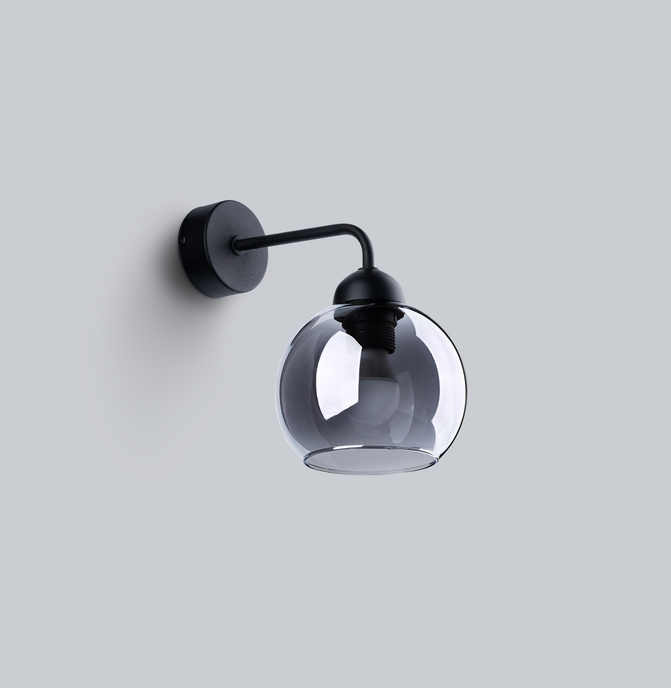 Vägglampa ALINO 1 svart + 1x LED-lampa E27 3000K varm 7,5W 620lm