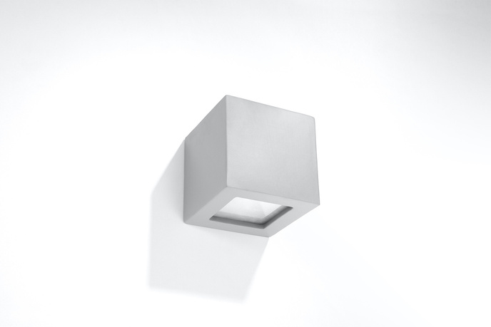 Keramisk vägglampa LEO grå + 1x LED-lampa E27 4000K Cold 7,5W 650lm