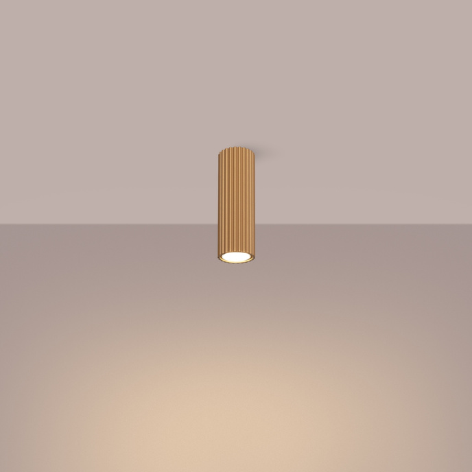 Plafond KARBON 20 guld + 1x LED-lampa GU-10 4000K Kall 7W 530lm