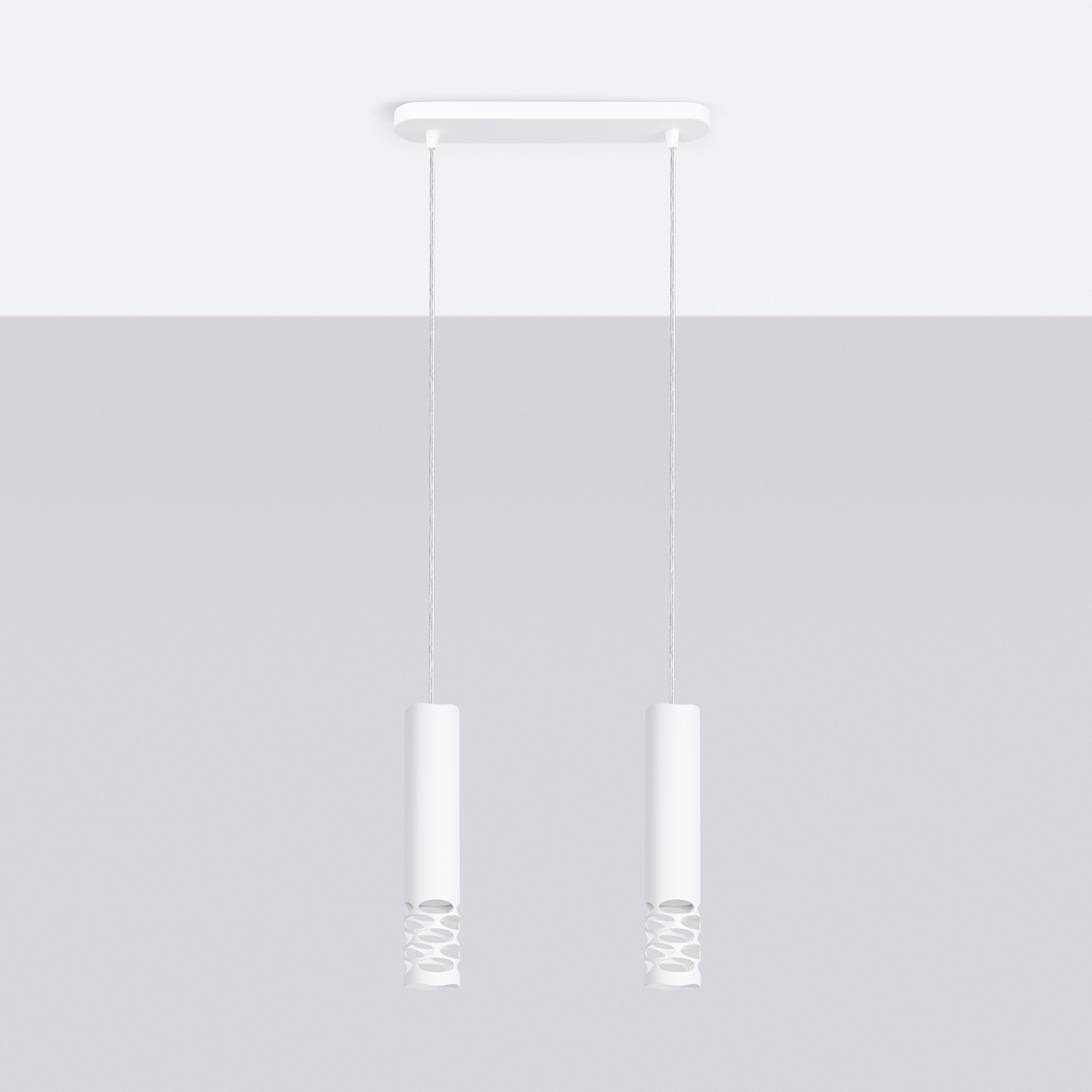 Taklampa LIRO 2 vit + 2X LED-lampa GU-10 4000K kall 7W 530lm