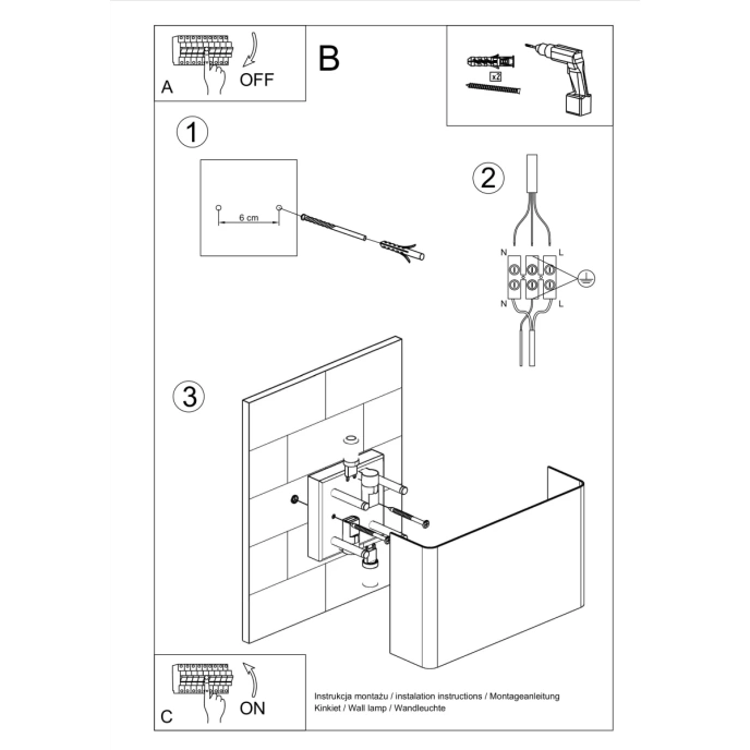 Vägglampa COPERTURA vit
