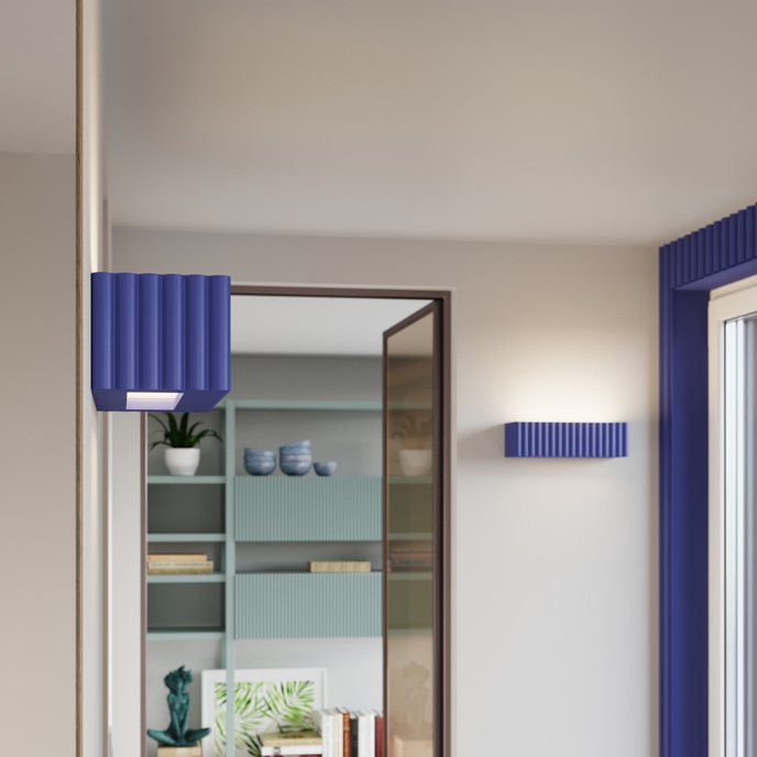 Vägglampa keramik RIGATA ultramarin