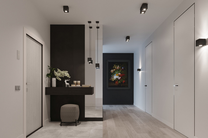 Pendellampa QUAD 1 svart + 1x LED-lampa GU-10 3000K varm 7W 620lm